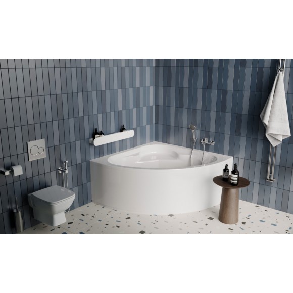 Акриловая ванна Santek Карибы 140х140 симметричная белая 1WH111982 + монтажный комплект