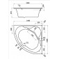 Акриловая ванна Santek Карибы 140х140 симметричная белая 1WH111982 + монтажный комплект