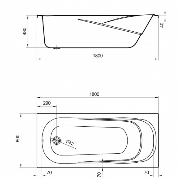 Акриловая ванна Santek Касабланка XL 180х80 прямоугольная белая 1WH302482