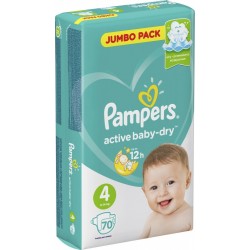 Подгузники Pampers Active Baby-Dry Maxi (9-14 кг) Джамбо, 70шт