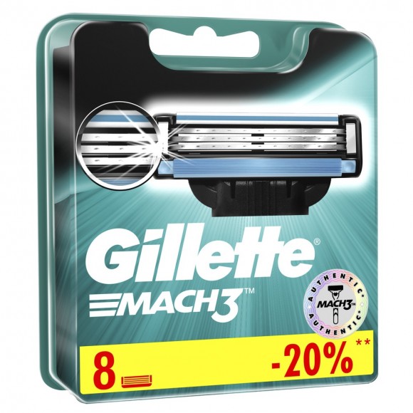 Сменные кассеты для бритья Gillette Mach3, 8 шт
