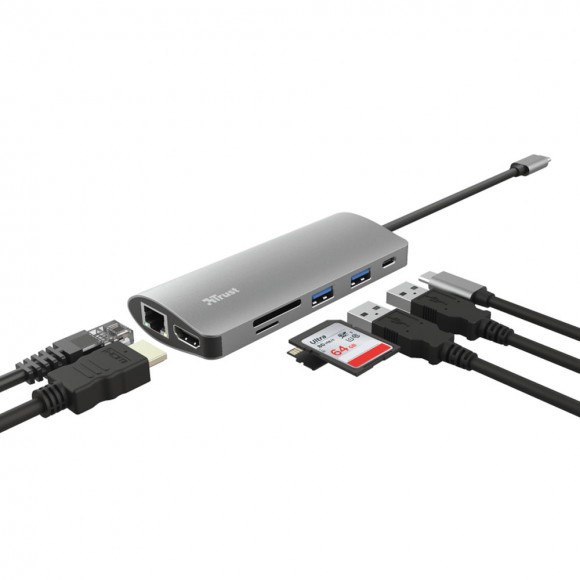 Адаптер 23775 Trust Dalyx 7-в-1 Multiport USB-C