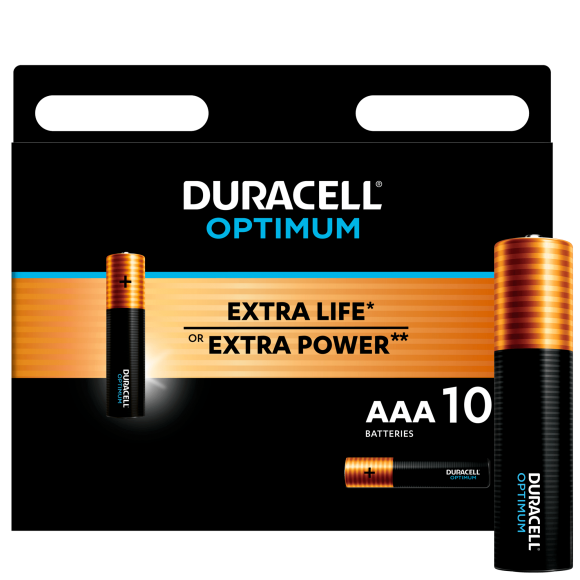 Батарейки Duracell Optimum ААА (LR03), 10 шт
