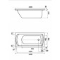 Акриловая ванна Santek Монако 150х70 прямоугольная белая 1WH111976