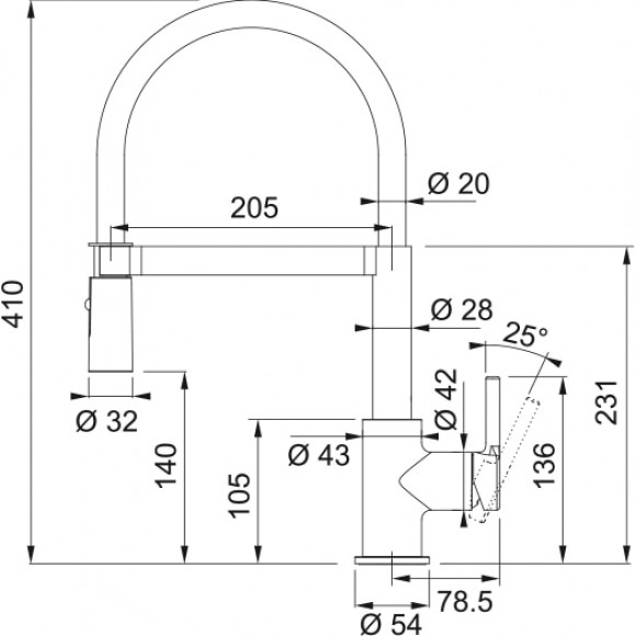 Смеситель Franke Lina Semi-Pro хром/белый