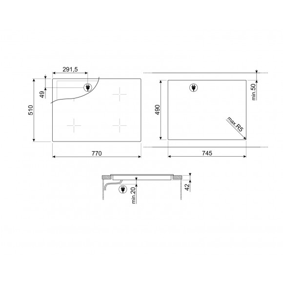 Варочная панель стеклокерамическая SMEG SE385EMTB