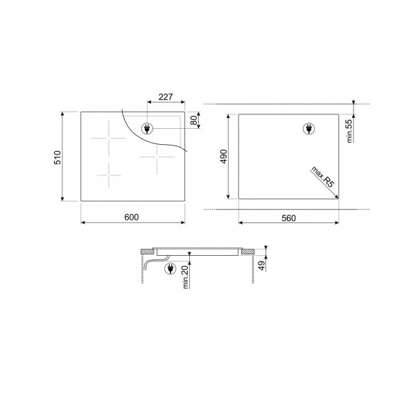 Варочная панель индукционная SMEG SI2M7643DW