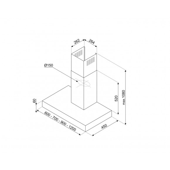 Вытяжка SMEG KBT1200XE нержавеющая сталь