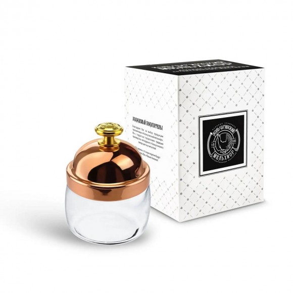 Банка под сыпучие продукты Кольчугинский мельхиор, 500 мл, "КМ" с медной крышкой, медный