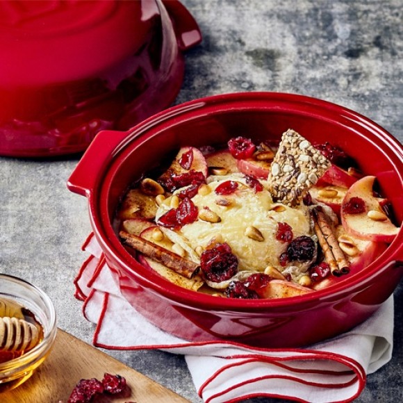 Индивидуальная форма для запекания с крышкой, Emile Henry, 19,5x17,5 см, гранат