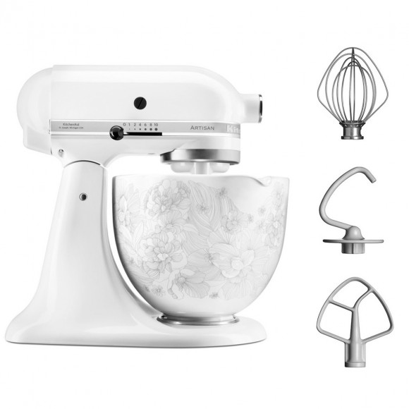 Планетарный миксер KITCHENAID ARTISAN 4.8 Л, белый, 5KSM156WFEHW