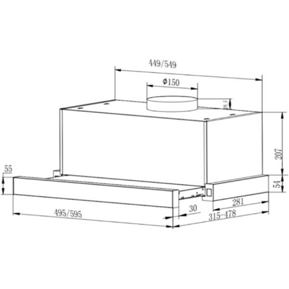 Вытяжка Franke TOUCH 60 WH, белый