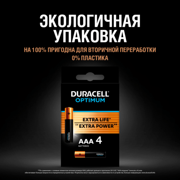 Батарейки Duracell Optimum ААА (LR03), 10 шт