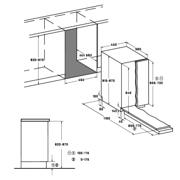 Встраиваемая посудомоечная машина VARD VDI413L