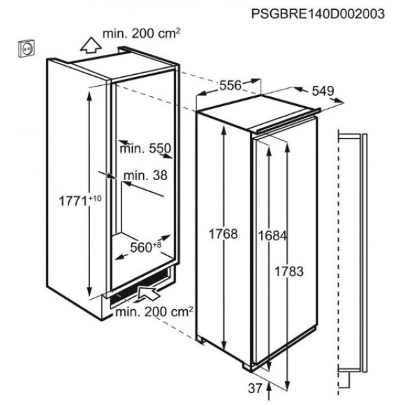Холодильник встраиваемый AEG SKE818E1DC