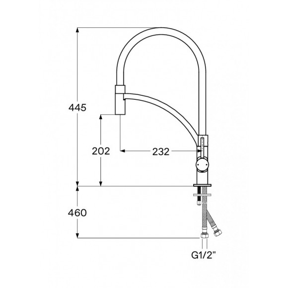 Смеситель Santek Брукс для кухни, гибкий излив, WH5A45013C001