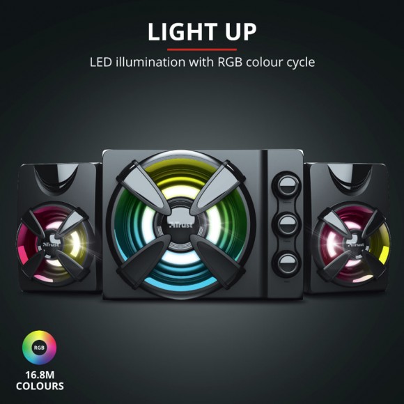 Компьютерные колонки Trust Ziva RGB игровая акустическая система 2.1