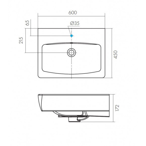 Раковина Santek Нео 60 отверстие под смеситель 1WH302186