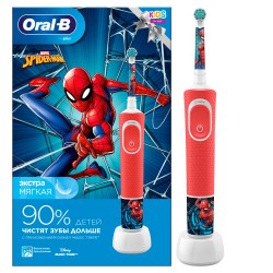 Детская электрическая зубная щетка Oral-B Vitality Kids Spiderman "Человек-паук" D100.413.2K в подарочной упаковке