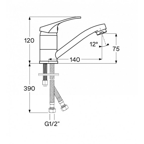 Смеситель Santek Баус для кухни, излив 140мм, WH5A02110C001