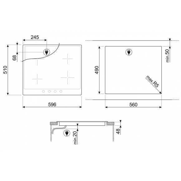 Варочная панель SMEG P864AO антрацит