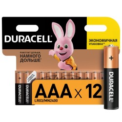 Батарейки DURACELL AAA (LR03), экономичная упаковка, 12 шт