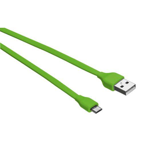 Кабель 20138 Trust MICRO-USB 1м плоский лаймовый