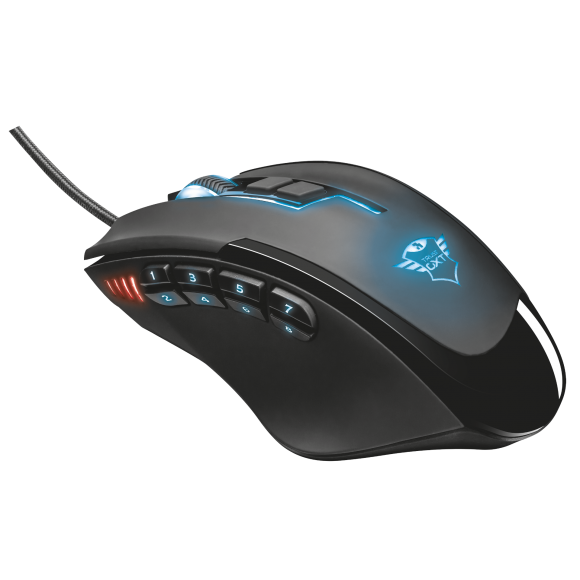 Игровая проводная мышь 21726 Trust GXT 164 SIKANDA MMO до 5000 dpi 12 клавиш 4 профиля
