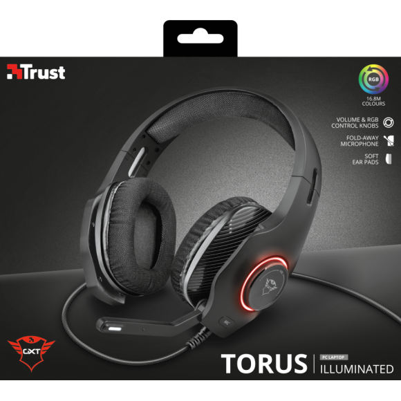 Игровая стереогарнитура 23138 Trust GXT455 TORUS RGB 3.5мм USB