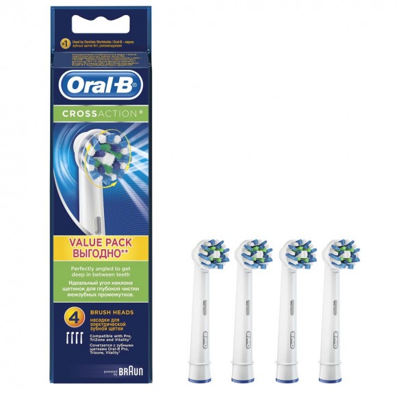 Набор насадок для зубных щеток Oral-B Cross Action EB 50-4 и 3D White EB 18-4 (8 шт)