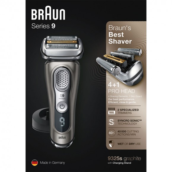 Электробритва Braun Series 9 9325s с зарядной станцией и тканевым футляром
