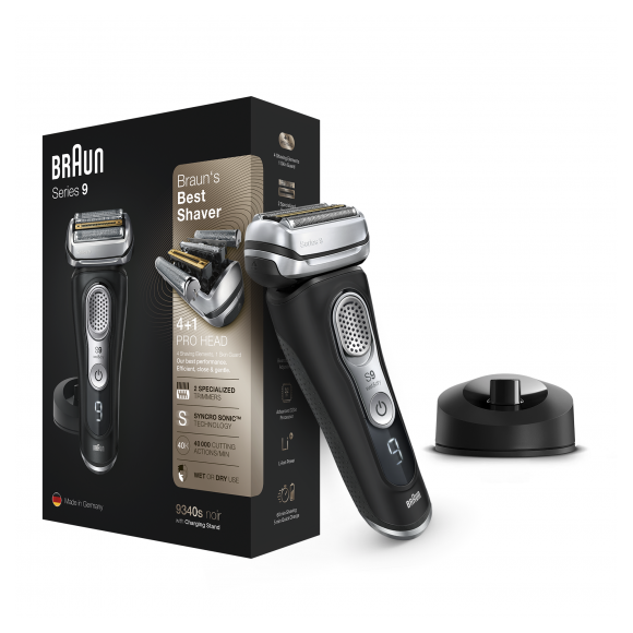Электробритва Braun Series 9 9340s с зарядной станцией и тканевым футляром