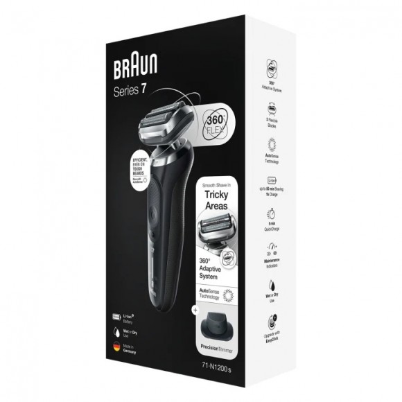 Электробритва Braun Series 7 71-N1200s Noire Wet&Dry 360