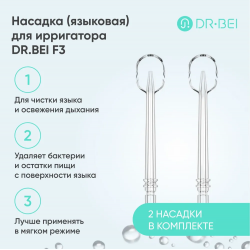 Насадка для ирригатора DR.BEI Portable Water Flosser Tongue Coating Cleaning Nozzle, 2 шт