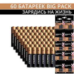 Набор батареек Duracell Simply AA (LR6) Big Pack (3х20), 60 шт
