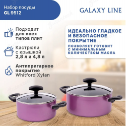 Набор посуды с антипригарным покрытием GALAXY LINE GL9512 ( 4 предмета)