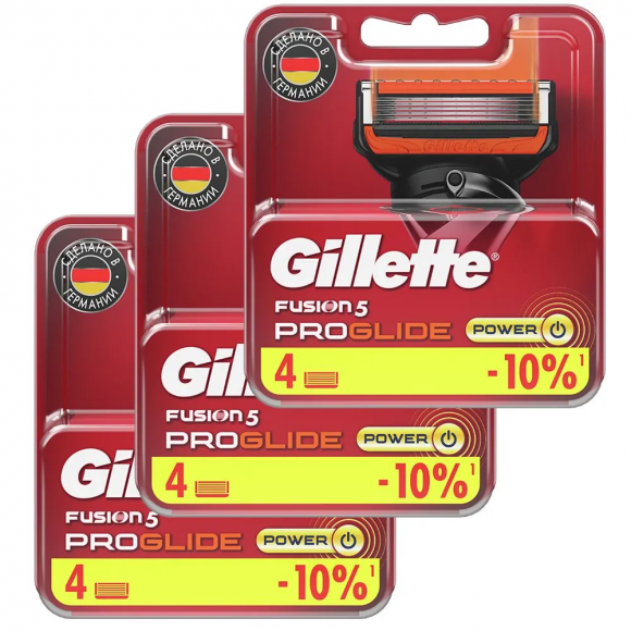 Сменные кассеты для бритья Gillette Fusion5 ProGlide Power, 12 шт