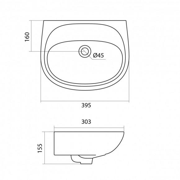 Раковина Santek Анимо 40 без отверстия под смеситель 1WH110487