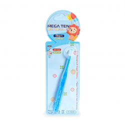 Детская зубная щетка MEGA TEN Step 1 (0-2 года) голубая