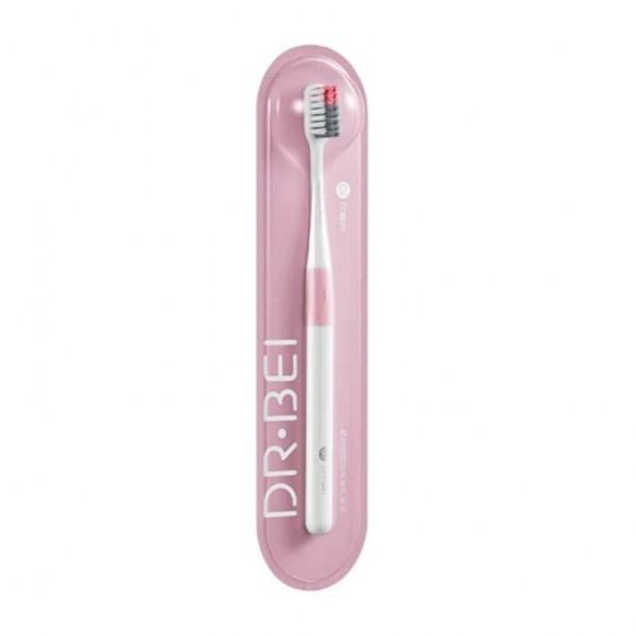 Зубная щетка DR.BEI Bass Toothbrush Classic with Pothook Pink