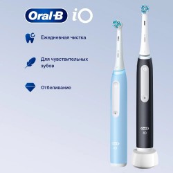 Электрическая зубная щетка Oral-B iO 3 Duo Matt Black + Ice Blue