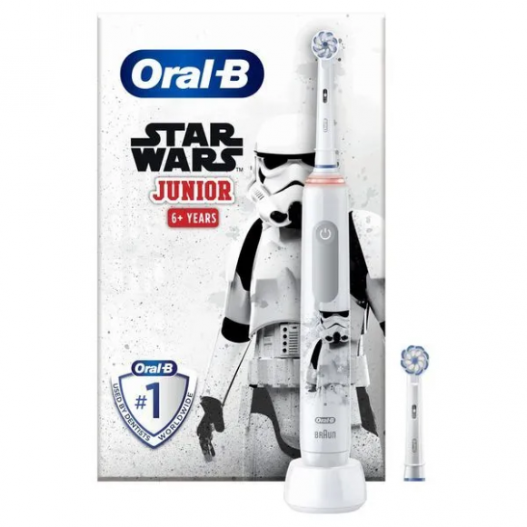 Детская электрическая зубная щетка Oral-B Pro 3  Junior Sensi Звездные Войны D505.523.2K