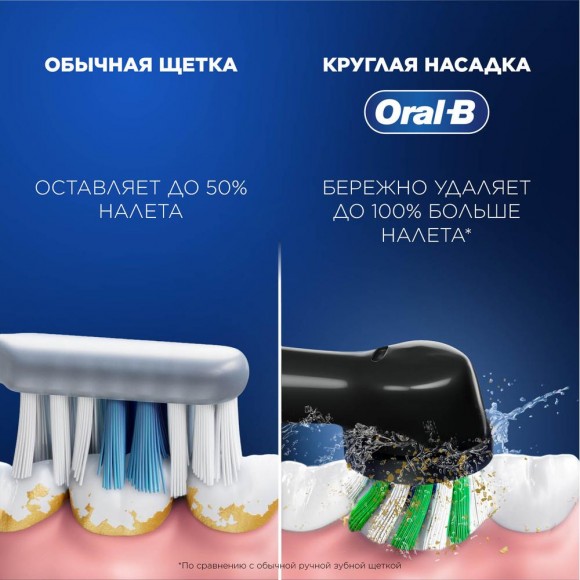 Набор Oral-B электрическая зубная щетка D305.513.3 тип 3791 + Насадки Oral-B CrossAction CleanMaximiser Черный EB50BRB 2шт