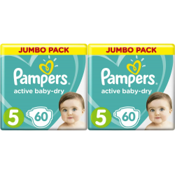 Подгузники Pampers Active Baby-Dry Junior (11-16 кг) Джамбо, 60+60 (120 шт)