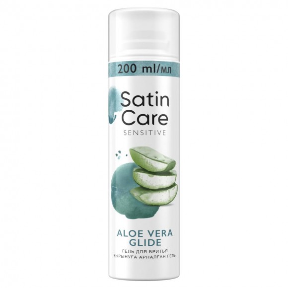 Гель для бритья Satin Care для женщин для чувствительной кожи Aloe Vera, 200 мл, 2 шт.