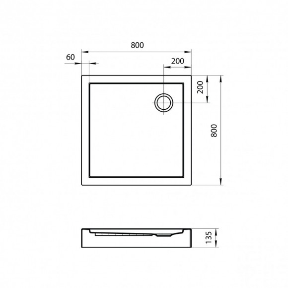 Душевой поддон Santek Палермо 80х80 квадратный белый 1WH302475