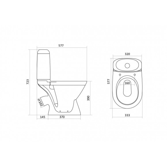 Унитаз-компакт Santek Римини 1WH302130 с диагональным выпуском