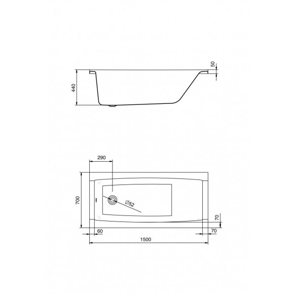 Ванна Santek Санторини 150х70 прямоугольная белая 1WH302497