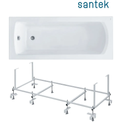 Акриловая ванна Santek Монако 170х70 прямоугольная белая 1WH111979 + монтажный комплект 