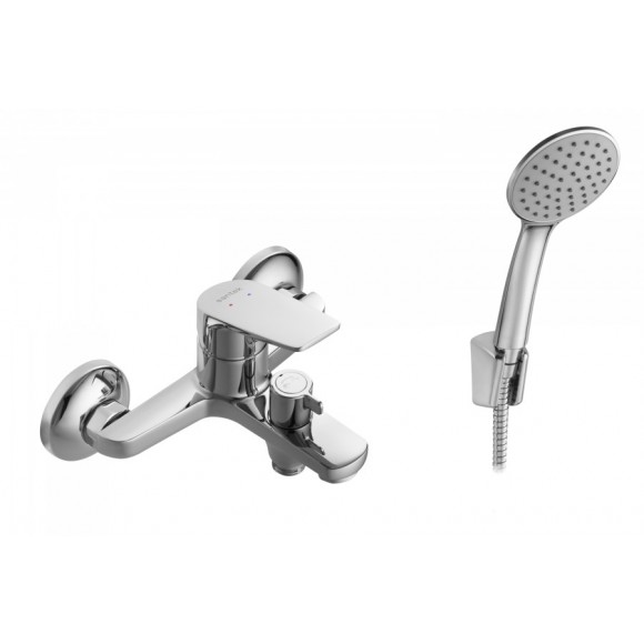Смеситель Santek Кант для ванны-душа длинный излив, с аксессуарами, хром WH5A12002C001